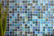 Motif main Mosaïque de verre bleu brillant Bird mur cuisine salle de bain douche MOS68-WL74_m