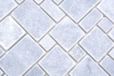 Échantillon manuel de mosaïque de pierre naturelle Marbre gris clair mat mur sol cuisine salle de bain douche MOS40-FP40_m