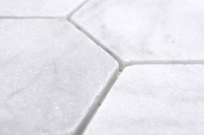 Échantillon manuel de mosaïque de pierre naturelle Marbre blanc mat mur sol cuisine salle de bain douche MOS42-HX142_m