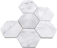 Échantillon manuel de mosaïque de pierre naturelle Marbre blanc mat mur sol cuisine salle de bain douche MOS42-HX142_m