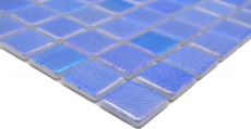 Échantillon manuel Mosaïque de piscine Mosaïque de verre bleu irisé multicolore brillant mur cuisine salle de bain douche MOS220-P55252_m