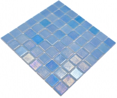 Échantillon manuel Mosaïque de piscine Mosaïque de verre bleu clair irisé multicolore brillant mur sol cuisine salle de bain douche MOS220-P55381_m