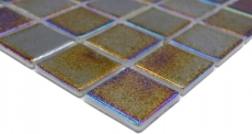 Échantillon manuel Mosaïque de piscine Mosaïque de verre noir multicolore irisé mur sol cuisine salle de bain douche MOS220-P55386_m