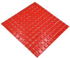 Échantillon manuel Mosaïque de piscine Mosaïque de verre rouge brillant mur sol cuisine salle de bain douche MOS220-P25808_m