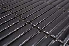 Échantillon manuel Mosaïque céramique Carreaux de mosaïque noir brillant mur cuisine salle de bain douche MOS24-CG21_m