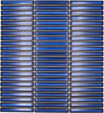 Motif main Mosaïque céramique Carreaux de mosaïque bleu cobalt brillant mur cuisine salle de bain douche MOS24-CG51_m
