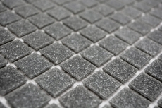 Mosaïque de verre Mosaïque de piscine Mosaïque flottante Gris aspect basalte gris foncé collé sur papier pour piscine - MOS200-A09