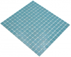 Mosaïque de verre Carreau de mosaïque Pastel Bleu Gris Classic collé sur papier - MOS200-A52