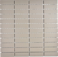 Carreau de mosaïque Céramique baguettes gris clair non-émaillé MOS24-1202_f