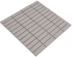 Carreau de mosaïque Céramique baguettes gris clair non-émaillé MOS24-1202_f