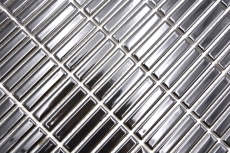 Mosaïque en céramique Baguettes rétro années 50 années 60 lamelles noir brillant MOS24-BM2