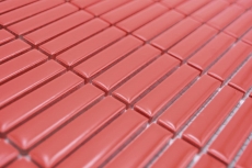 Mosaïque en céramique Baguettes rétro 50s 60s Lanières rouges brillantes MOS24-BM7