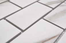 Céramique Carreau de mosaïque composite Calacatta blanc gris-brun mat MOS26M-1112