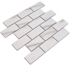 Céramique Carreau de mosaïque composite Calacatta blanc gris-brun mat MOS26M-1112