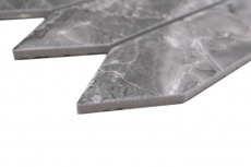 Céramique Carreau de mosaïque Hexagone Aspect pierre allongé gris foncé mat MOS13-L0208