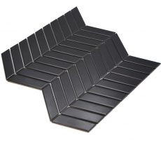 Céramique Carreau de mosaïque à chevrons uni noir mat MOS24-EV29