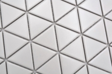 Carreau de mosaïque céramique Triangle Diamant uni blanc mat MOS13-t41