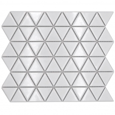 Carreau de mosaïque céramique Triangle Diamant uni blanc brillant MOS13-t51