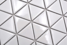 Carreau de mosaïque céramique Triangle Diamant uni blanc brillant MOS13-t51