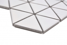 Carreau de mosaïque céramique Triangle Diamant uni blanc brillant MOS13-t51