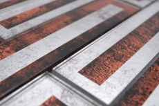 Mosaïque de verre Carreau de mosaïque aspect 2D rouge argenté gris ombré MOS88-W1