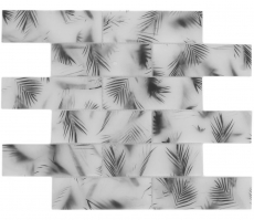 Mosaïque de verre Carreau de mosaïque composite blanc noir mat aspect feuille MOS88-FL25