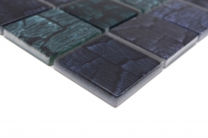 Mosaïque de verre Carreau de mosaïque aspect pierre forêt vert foncé noir anthracite MOS88-59P