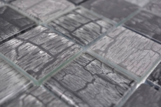 Mosaïque de verre Carreau de mosaïque aspect pierre forêt gris gris foncé MOS88-88P