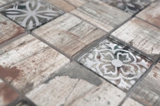 Mosaïque de verre Carreau de mosaïque Medio Vintage Patchwork beige imitation bois Ornement MOS160-W700