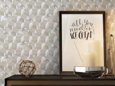 Acier inoxydable Hexagon Mosaic Carreaux Hexagon 3D Acier Titanium brillant/mat MOS128-SB