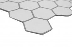 Film mosaïque autocollant vinyle aspect hexagonal blanc MOS200-H01