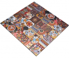 Tapis mosaïque autocollant Métal Rétro Mandala Tapis à motifs Afrikaans Ornament MOS200-U01