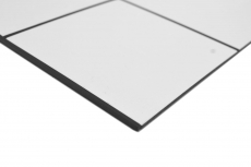 Tapis mosaïque autocollant en métal aspect carrelage blanc avec joint noir MOS200-W01