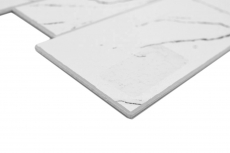 Tapis mosaïque autocollant Vinyle aspect pierre blanc noir gris Carrare Rectangulaire MOS200-SP02