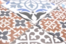 Tapis mosaïque autocollant vinyle aspect carrelage espagnol ornement multicolore MOS200-S1406