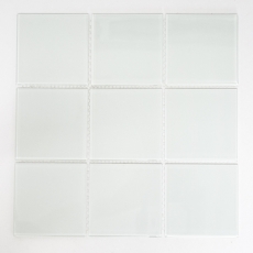 Mosaïque de verre Carreau carré blanc mat givré verre dépoli Article spécial SPO CM Z491