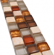 Pierre naturelle Bordure Plinthe décorative Verre Bordure mosaïque Plinthe décorative - MOS92-BO1109