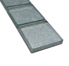 Mosaïque Borde Bordures Carreaux de verre Mosaïque Argent Structure MOS123BOR-8SB26