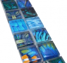 Mosaïque Bordures Mosaïque de verre Monde animal BIRD bleu clair bleu foncé MOS68BOR-WL74