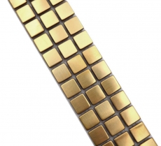 Mosaïque Borde Bordures Or Acier inoxydable légèrement brossé MOS129BOR-0707