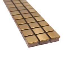 Mosaïque Borde Bordures Or Acier inoxydable légèrement brossé MOS129BOR-0707