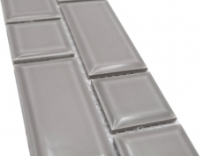 Mosaïque Borde Bordure Metro uni gris pierre mix MOS26BORWM-0202