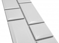 Mosaïque Bordures Metro blanc uni mix MOS26BORWM-0101