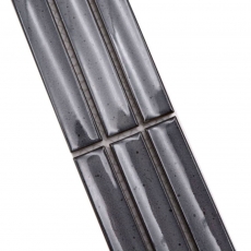 Mosaïque Bordures Bâtonnets gris moucheté brillant MOS24BOR-CS26