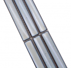 Mosaïque Bordures Bâtonnets blanc moucheté brillant MOS24BOR-CS66