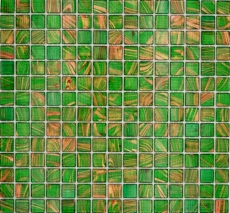 Mosaïque de verre Vert perle clair Vert clair Or Cuivre changeant MOS230-G24