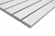 Mosaïque céramique blanche mate aspect bâtonnets Carreau de cuisine Miroir de salle de bain Paroi de douche MOS24-S20_f