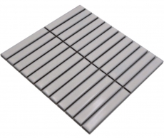 Mosaïque céramique blanc ancien brillant aspect baguettes Carreau de cuisine Miroir de salle de bain Paroi de douche MOS24-S30_f