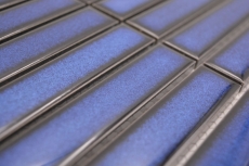 Mosaïque céramique bleu cobalt brillant aspect baguettes Carreau de cuisine Miroir de salle de bain Mur de douche MOS24-S40_f