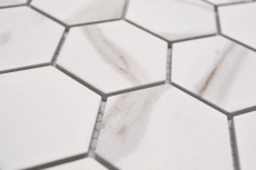 Mosaïque céramique blanche mate aspect pierre Carreau de cuisine Miroir de salle de bain Paroi de douche MOS11G-0112_f